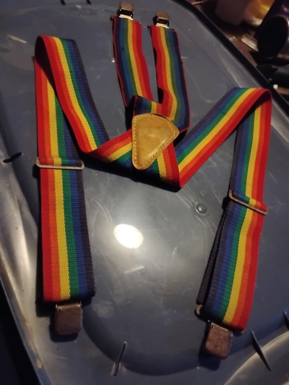 Rainbow Striped Suspenders - Multicolor Pride Design
